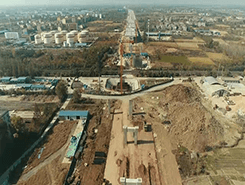G316孝南新铺至云梦伍洛段新建工程（长兴三路延伸工程）建设现场航拍图